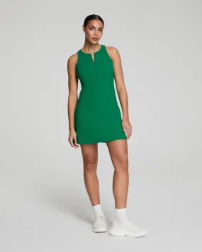 SPANXshape Get Moving Zip Front Dress in Field Green EasyCare Fabric