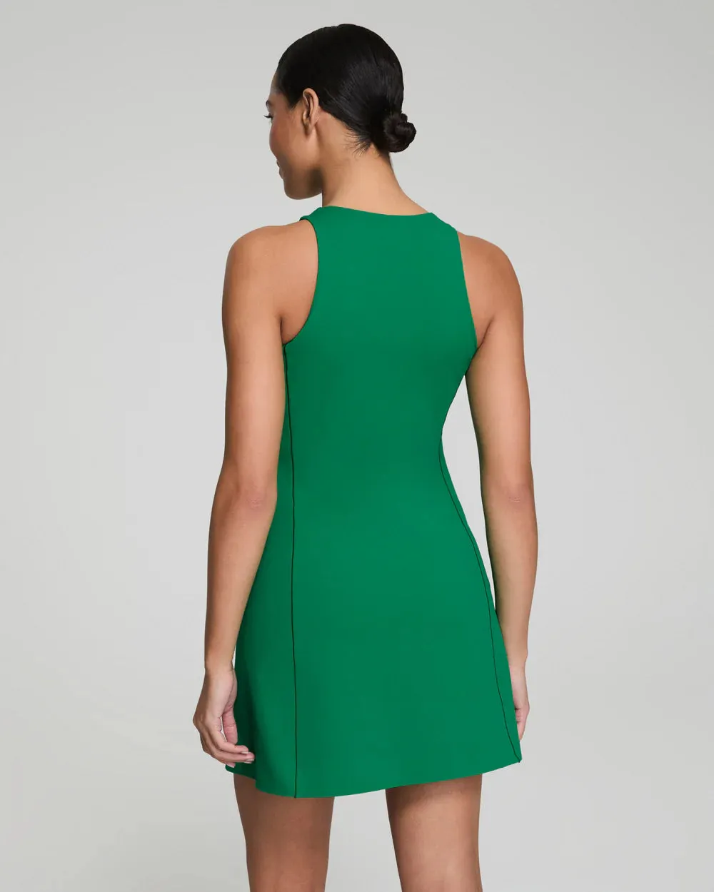 Mesh Lining SPANXshape Get Moving Zip Front Dress in Field Green