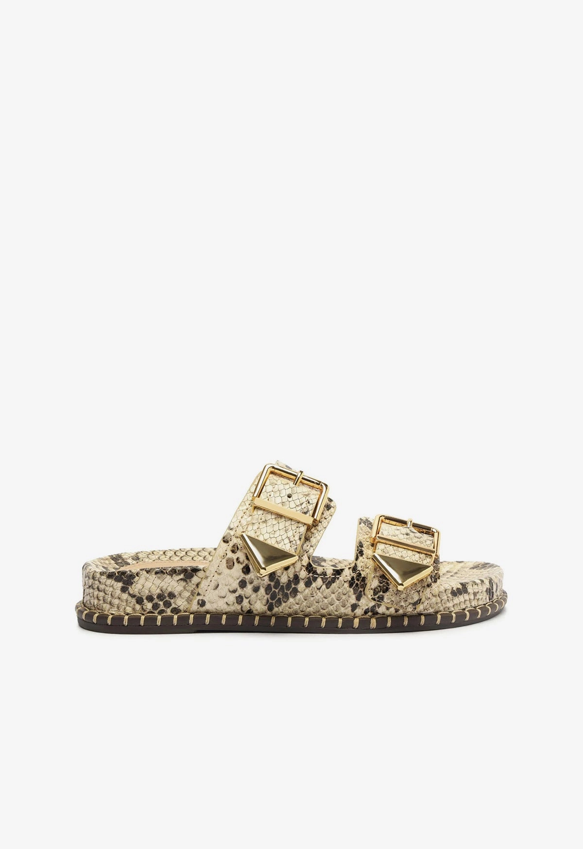 Naomi Sporty Snake-Embossed Leather Sandal All Day Rainy Day Mesh