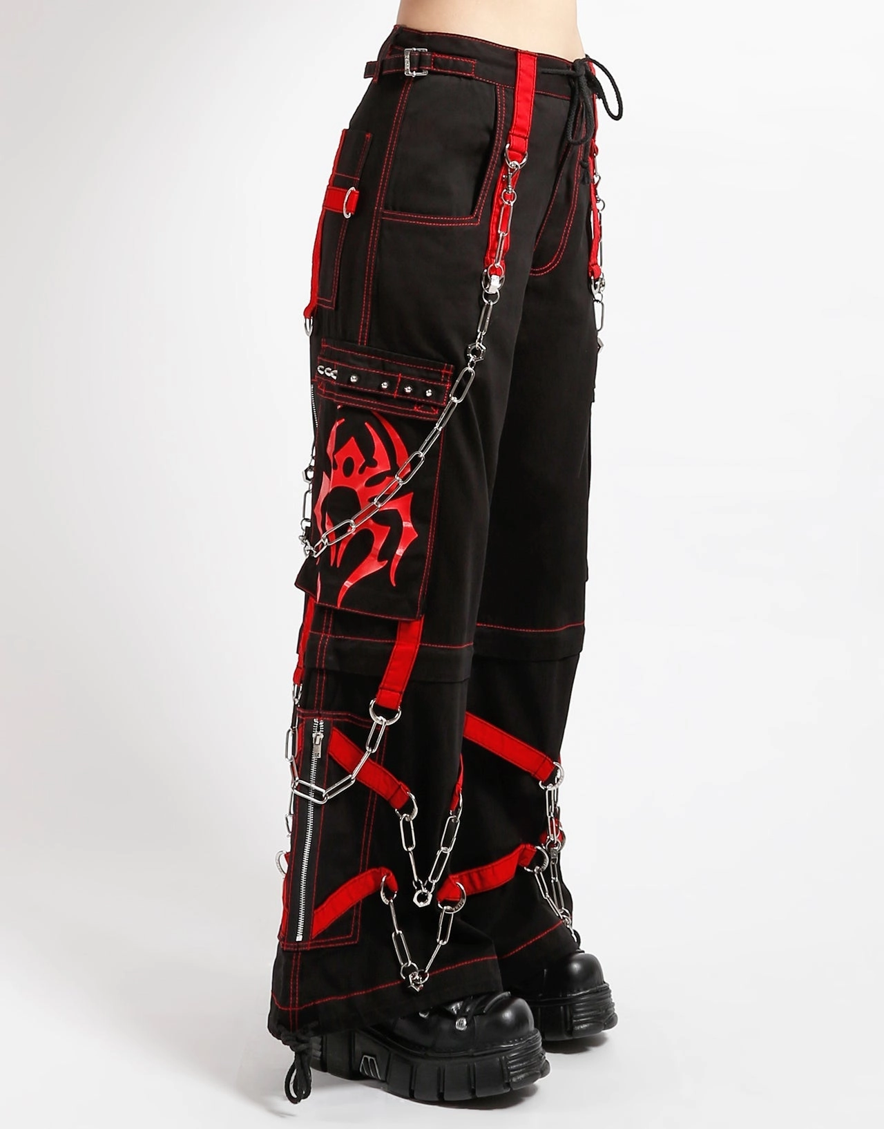 SPIDER ZIP OFF PANT RED Layer-Friendly Stretchable
