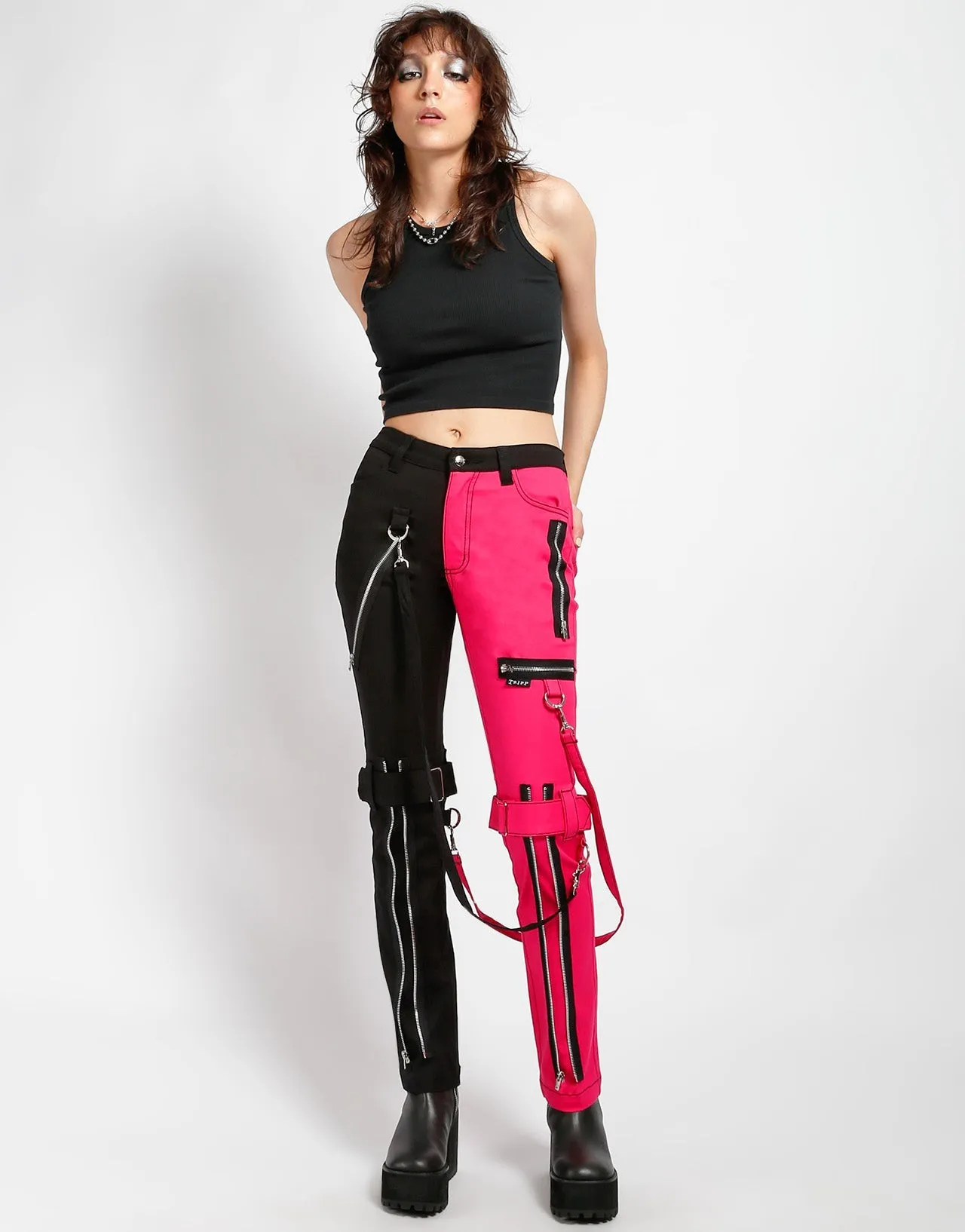 Street Utility SPLIT LEG BONDAGE PANT PINK