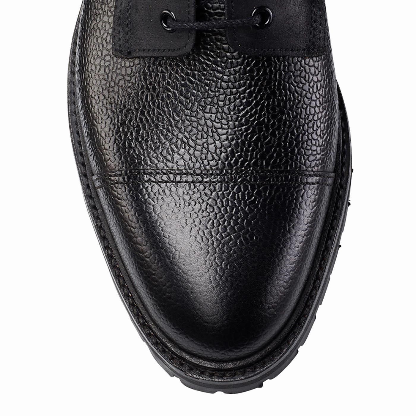 Slip Resistant Kind Glow Aldershot Black Scotch Grain & Black Rough-Out Suede