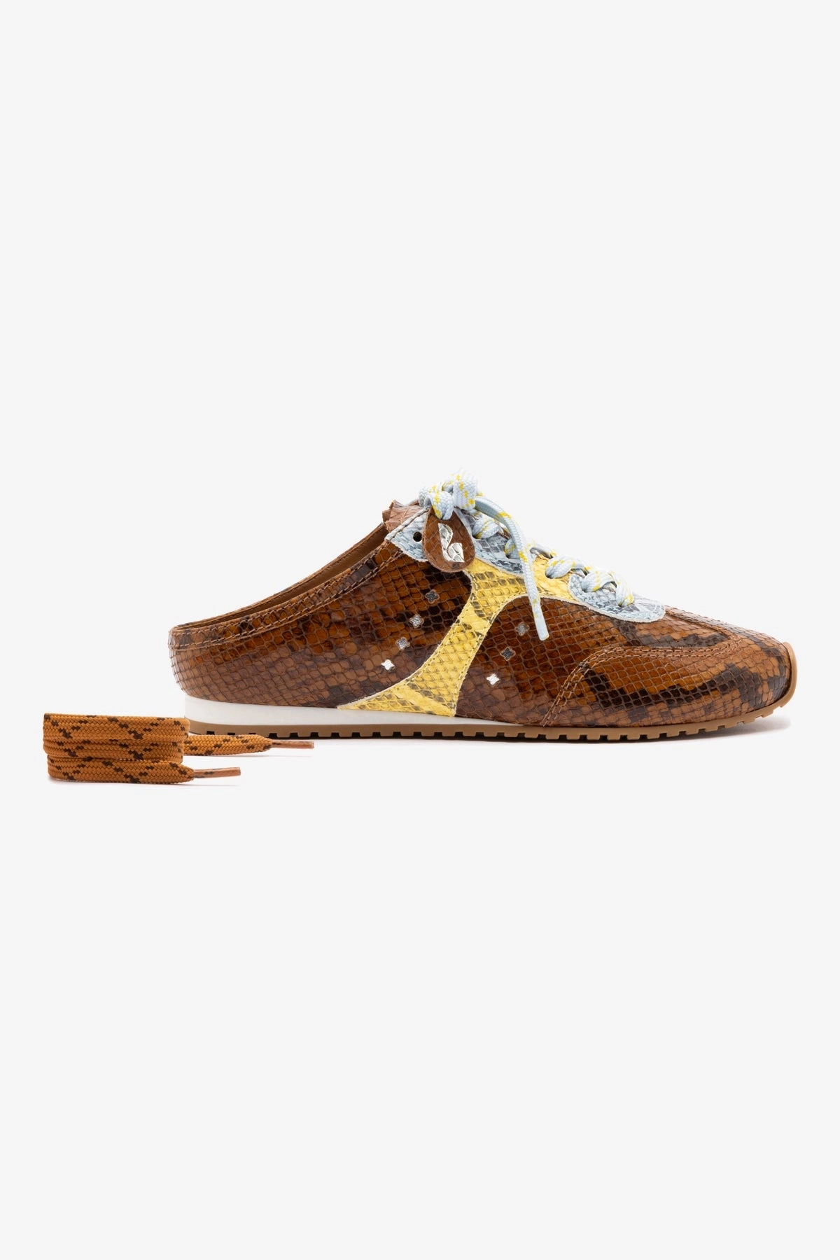 Flat Comfort Comfortable Outsole Stella Mule In Python Printed Leather