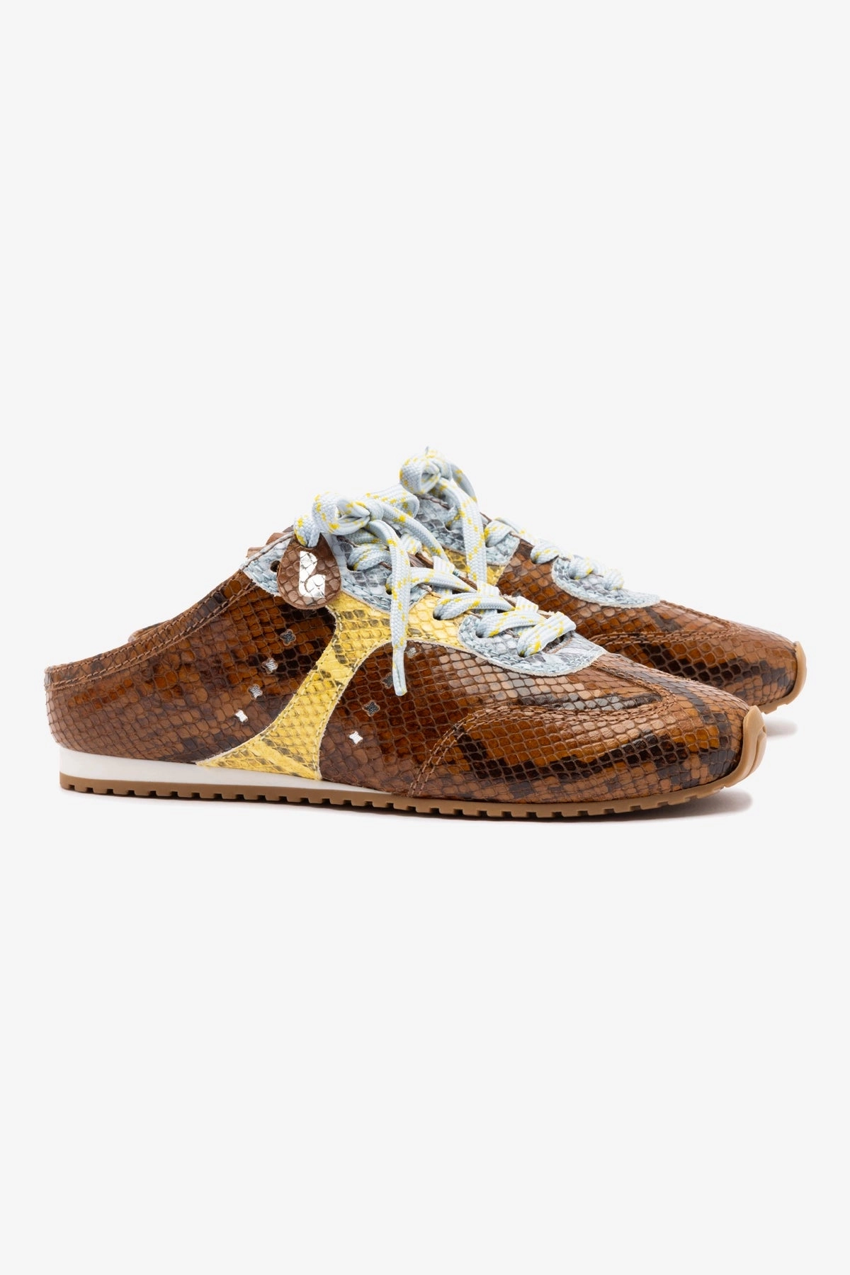 Stella Mule In Python Printed Leather Gym-Friendly Airflow Vents