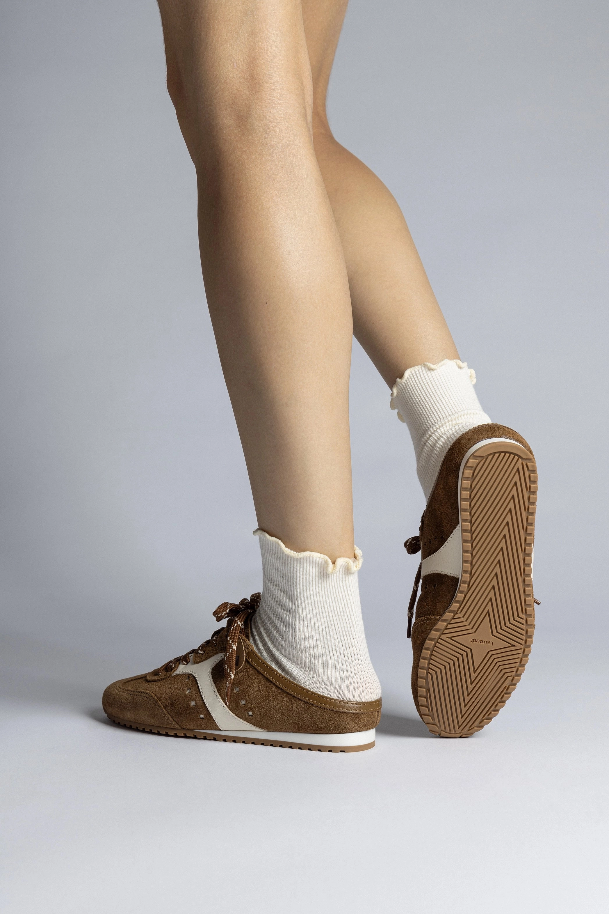 Stella Mule In Russet Suede and Ivory Leather Campus Cool