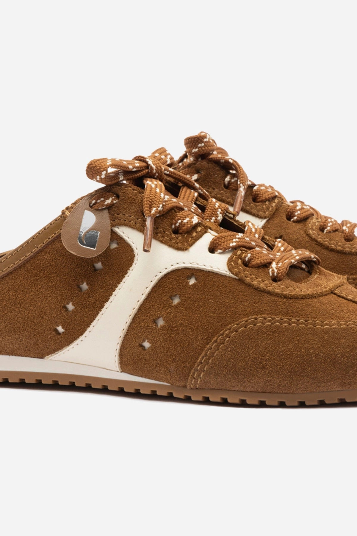 Stella Mule In Russet Suede and Ivory Leather Cyber Mode