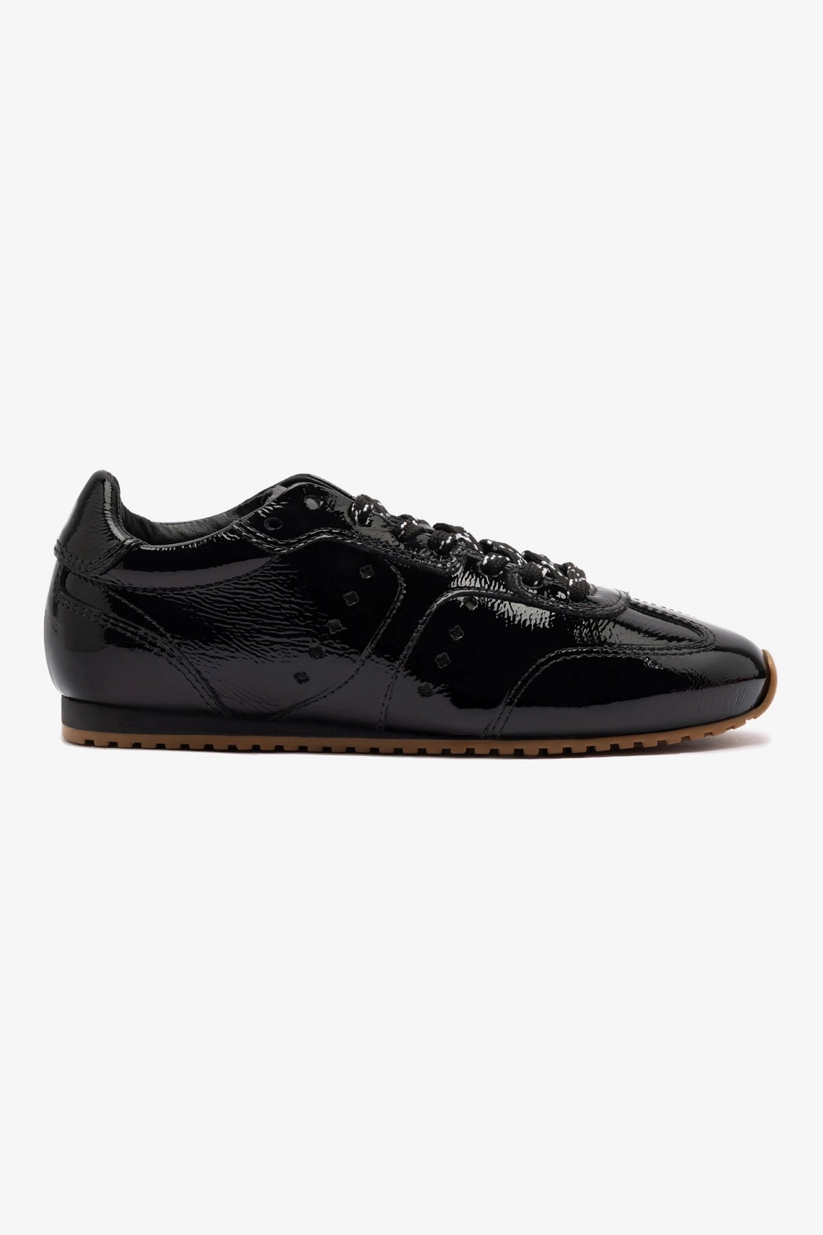 Leather Touch Coastal vibe Stella Sneaker In Black Patent Leather