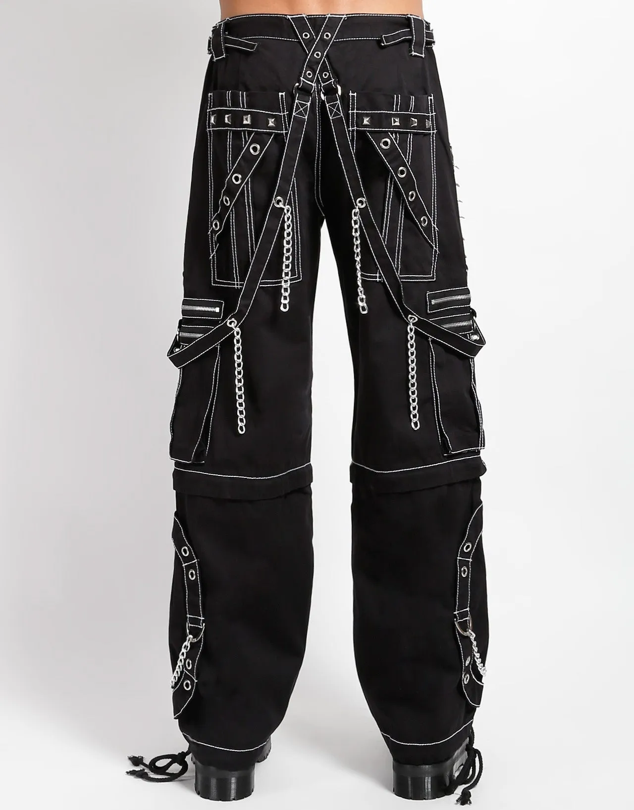 STEP CHAIN PANT WITH WHITE STITCH Wrinkle-Resistant