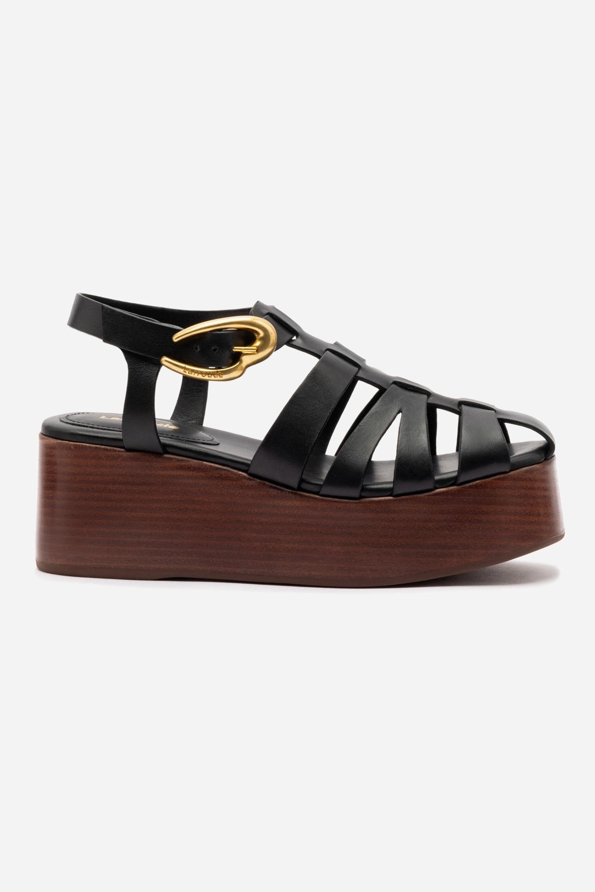 Stevie Verona Flatform Sandal In Black Leather Dynamic Edge