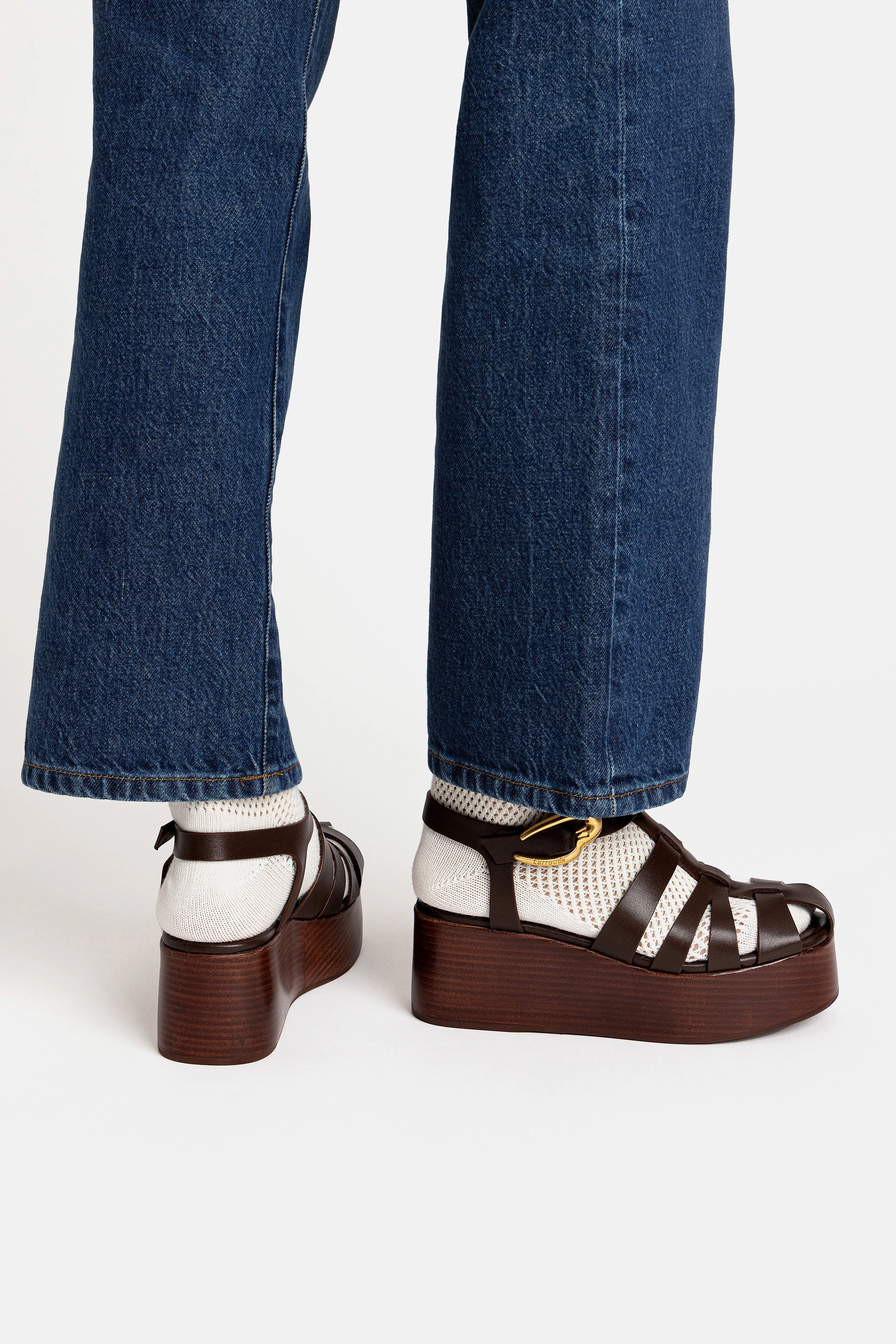 Ice Guard Kids Play Stevie Verona Flatform Sandal In Brown Leather