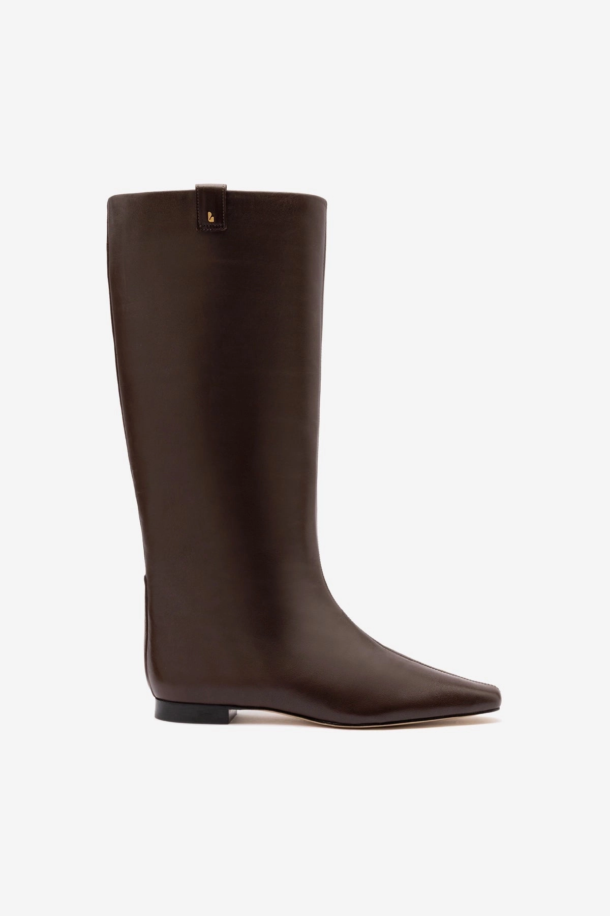 Marathon Fit Alexis Flat Boot In Brown Leather