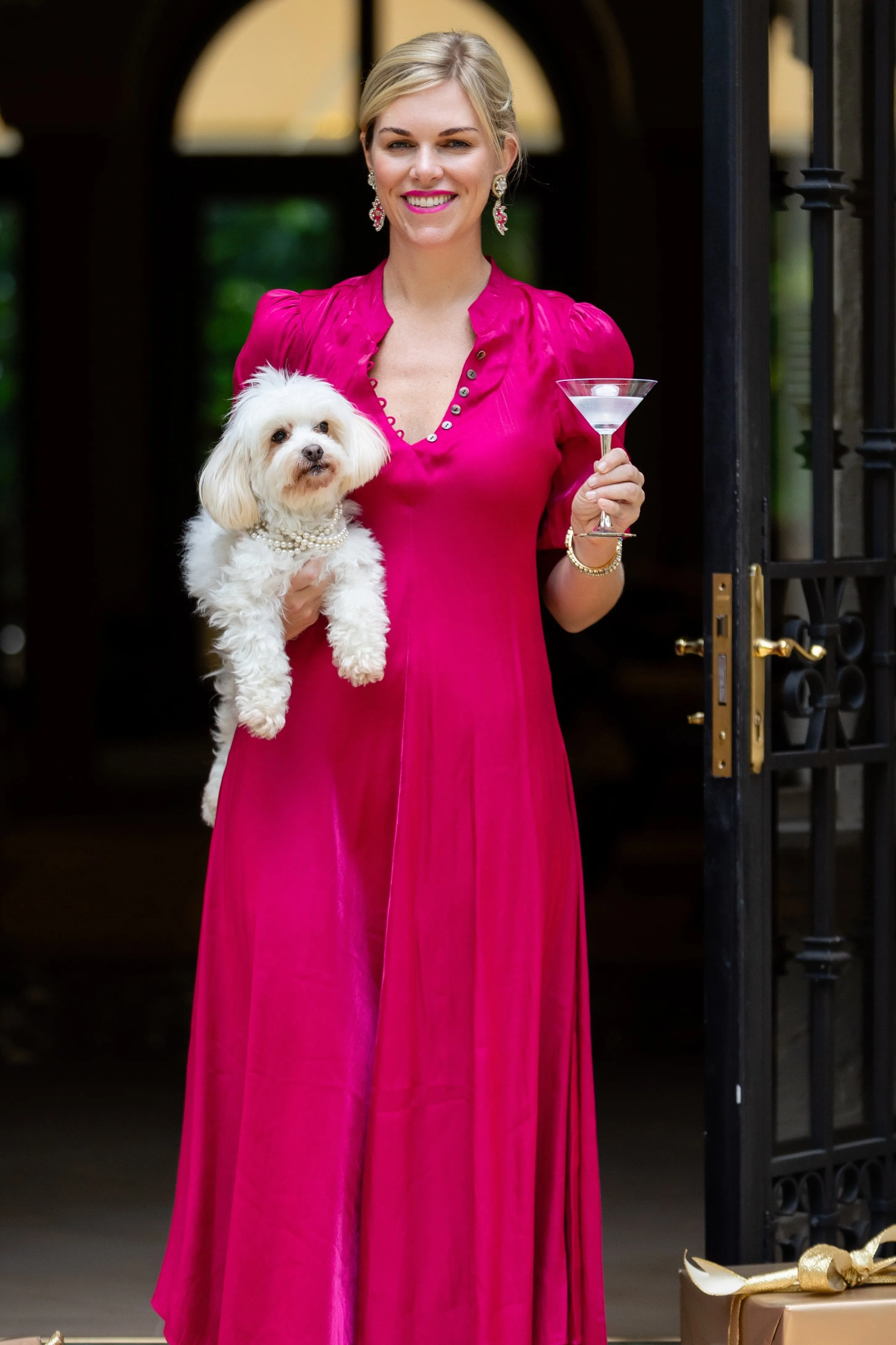 Daphne Dress / Raspberry Stylish party wear Pure Motion