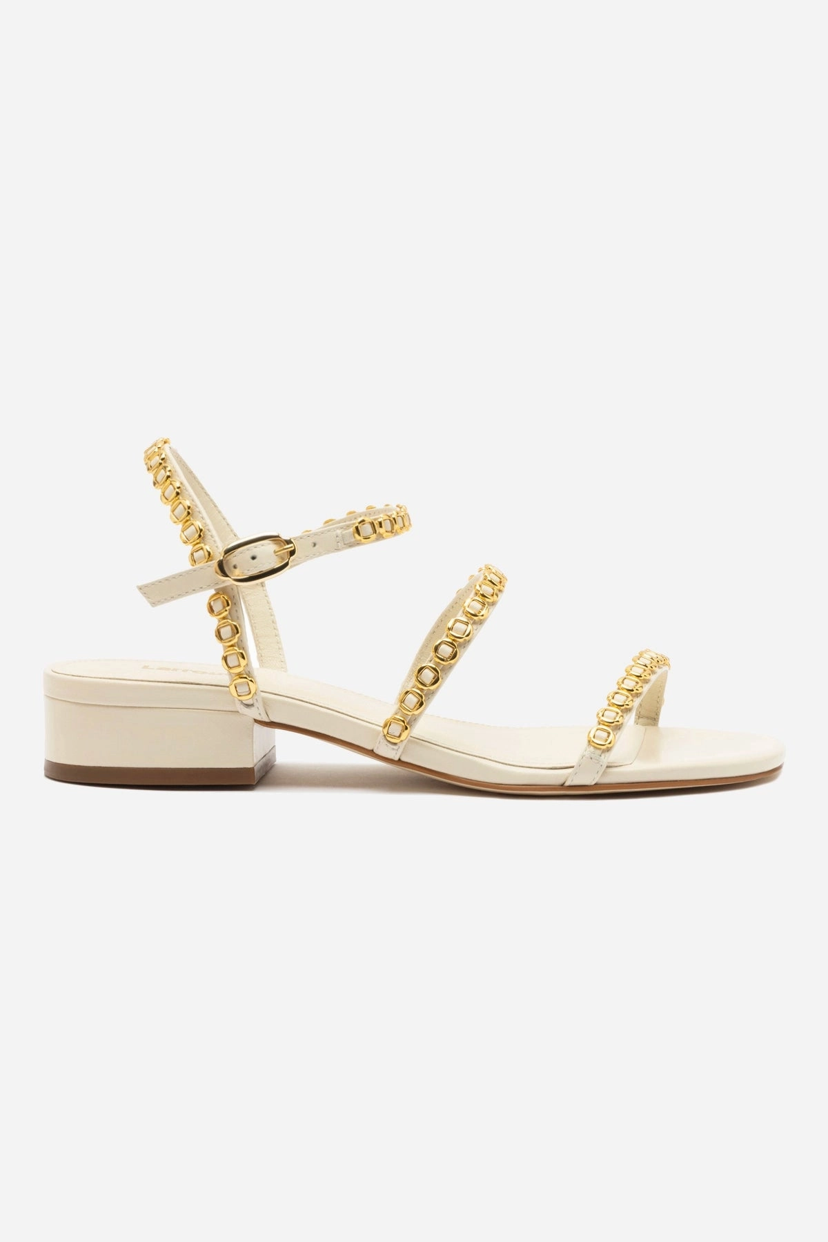 Milanina Flat Sandal In Ivory Leather Light Step Comfort Shank