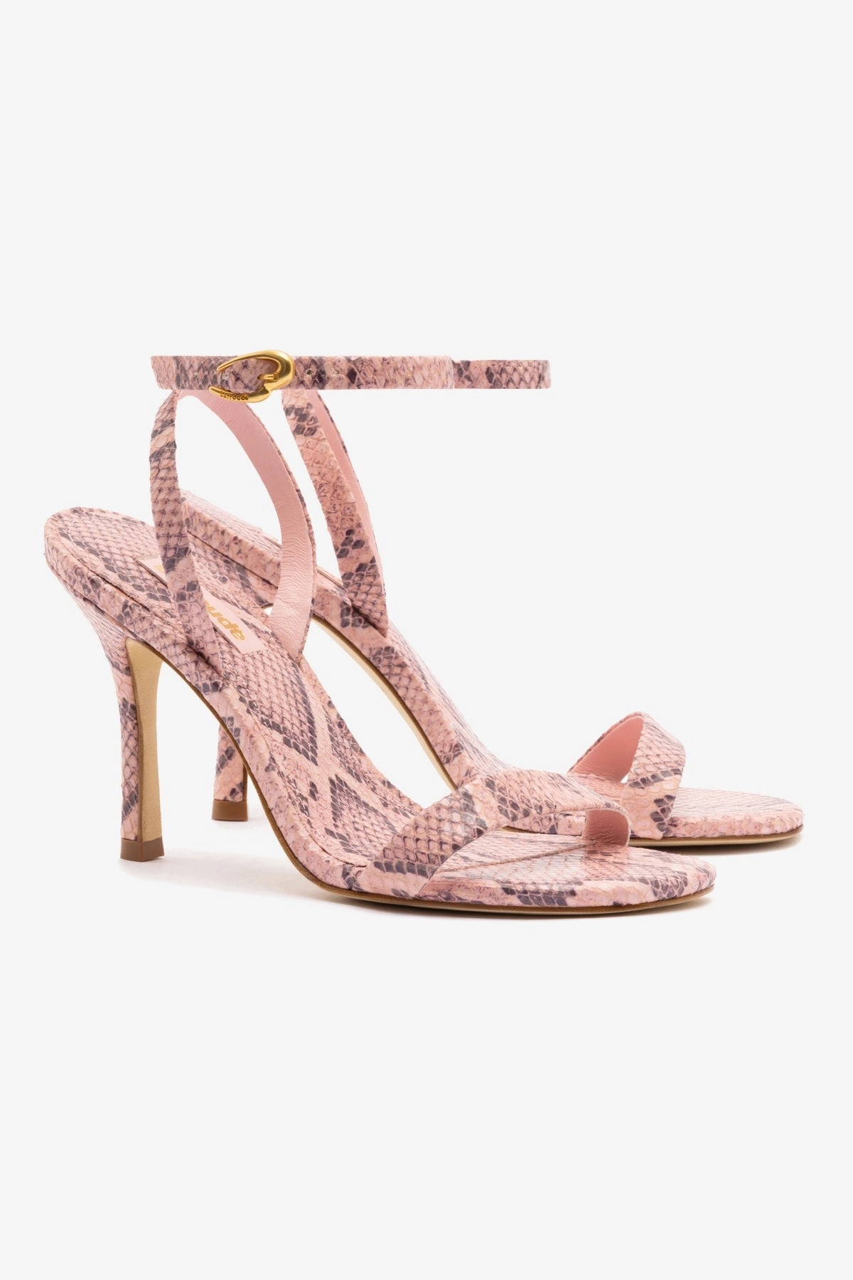 Comfort Slope Genuine Leather Upper Veronina Sandal In Tulip Python Embossed Leather