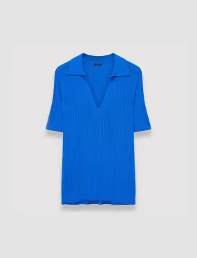 Urban Warmth Viscose Rib Knit Polo Top