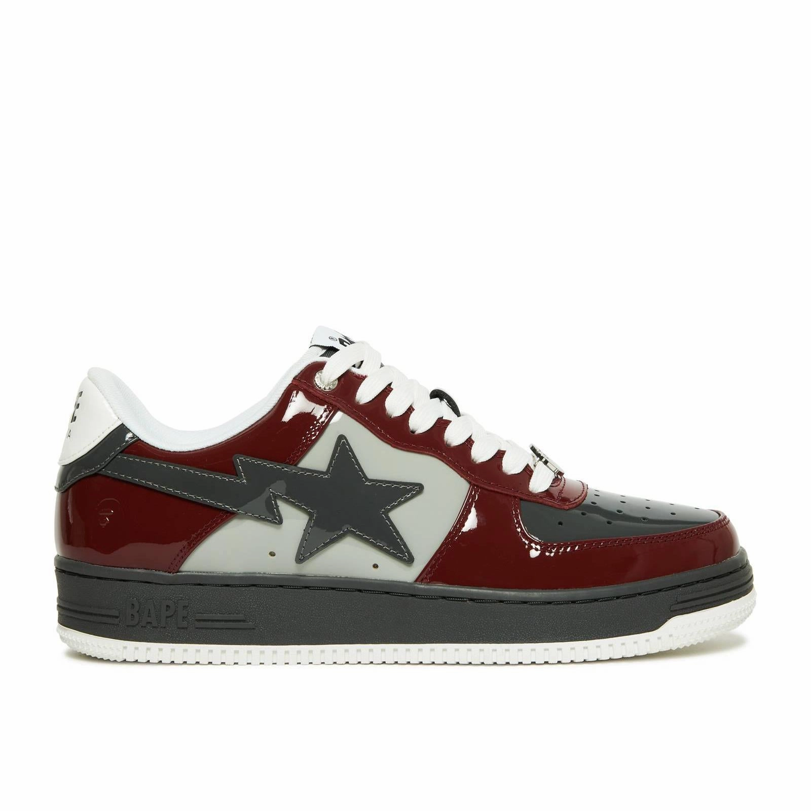 Bounce Edge A Bathing Ape Bapesta Low M1 Patent 2022 - Gray x Red