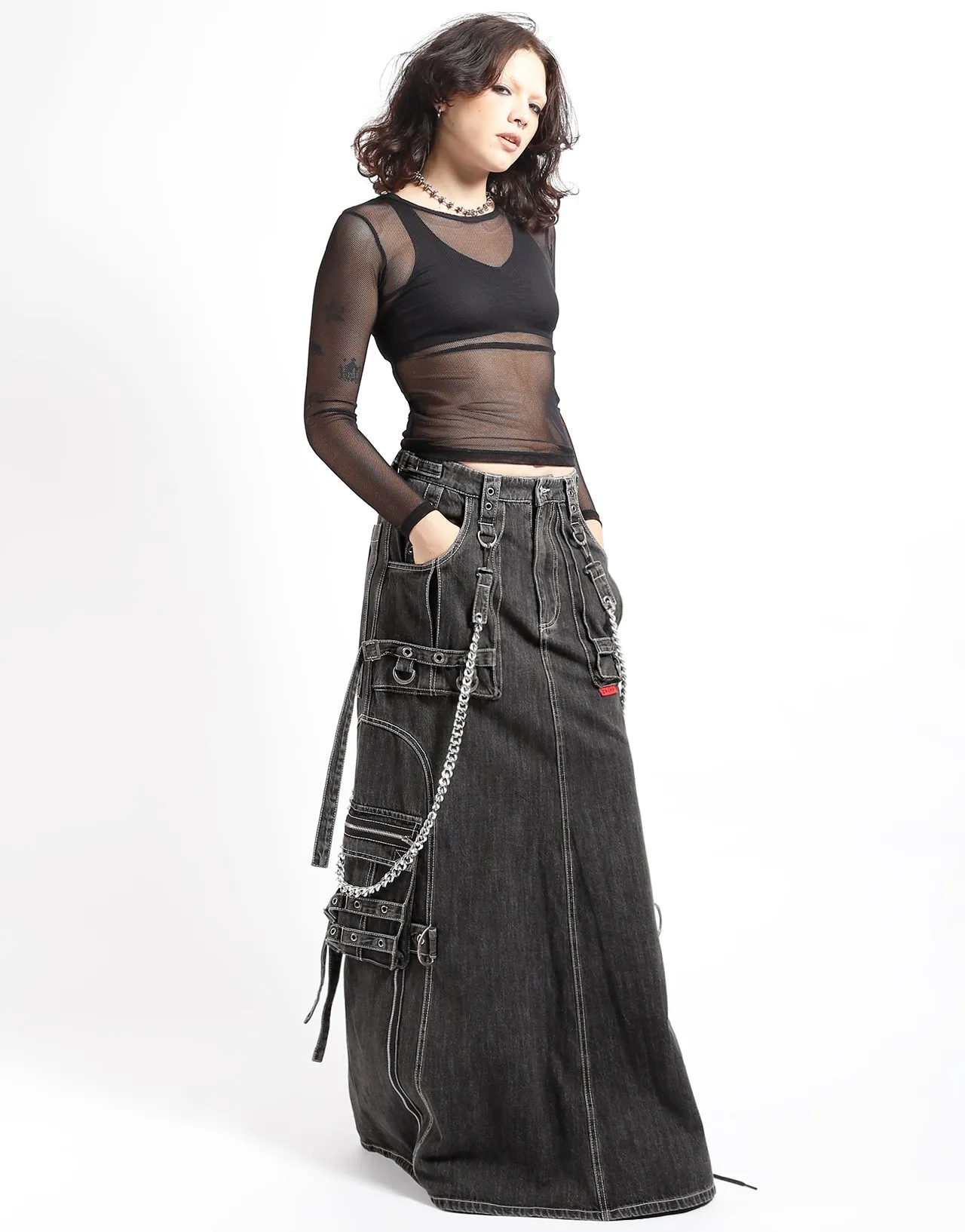 Everyday Flex simple design STRENGTH SKIRT BLACK DENIM