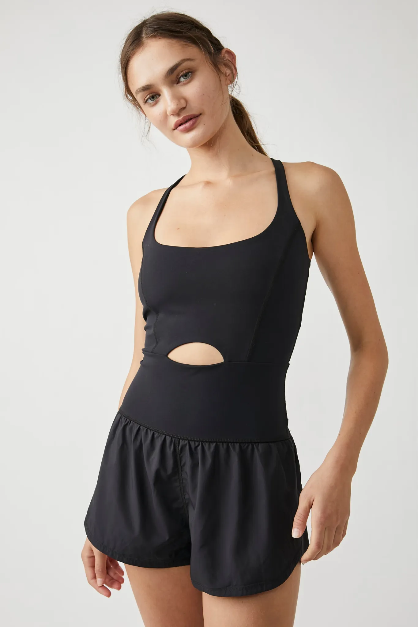 Free People Movement Righteous Runsie in Black Easy Wear
