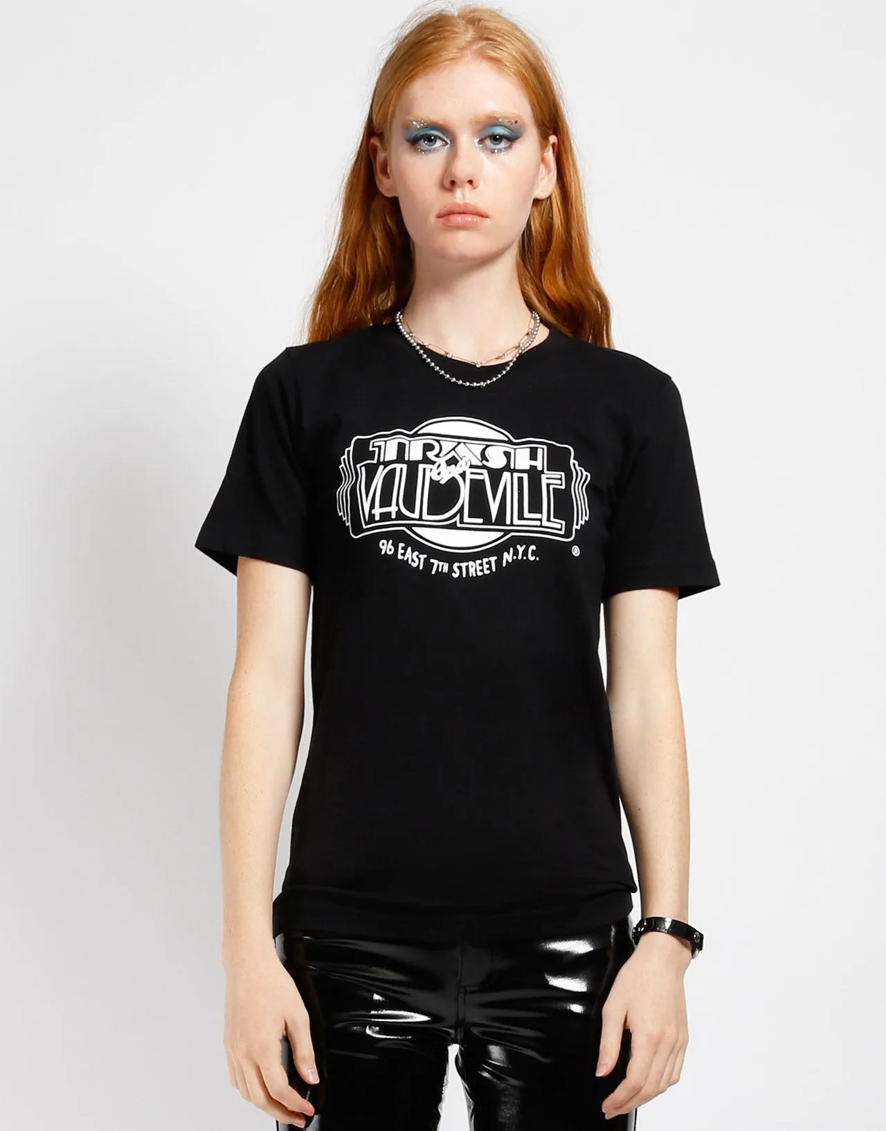 Black & White Trash & Vaudeville Logo T-Shirt Self Cleaning Coating Slim Fit Design