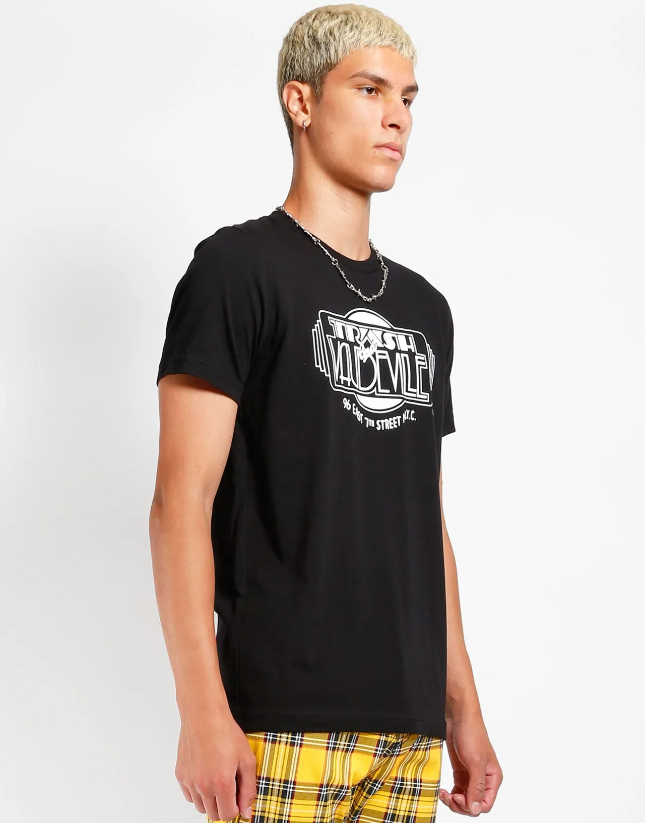 Black & White Trash & Vaudeville Logo T-Shirt ReflectiveDetails