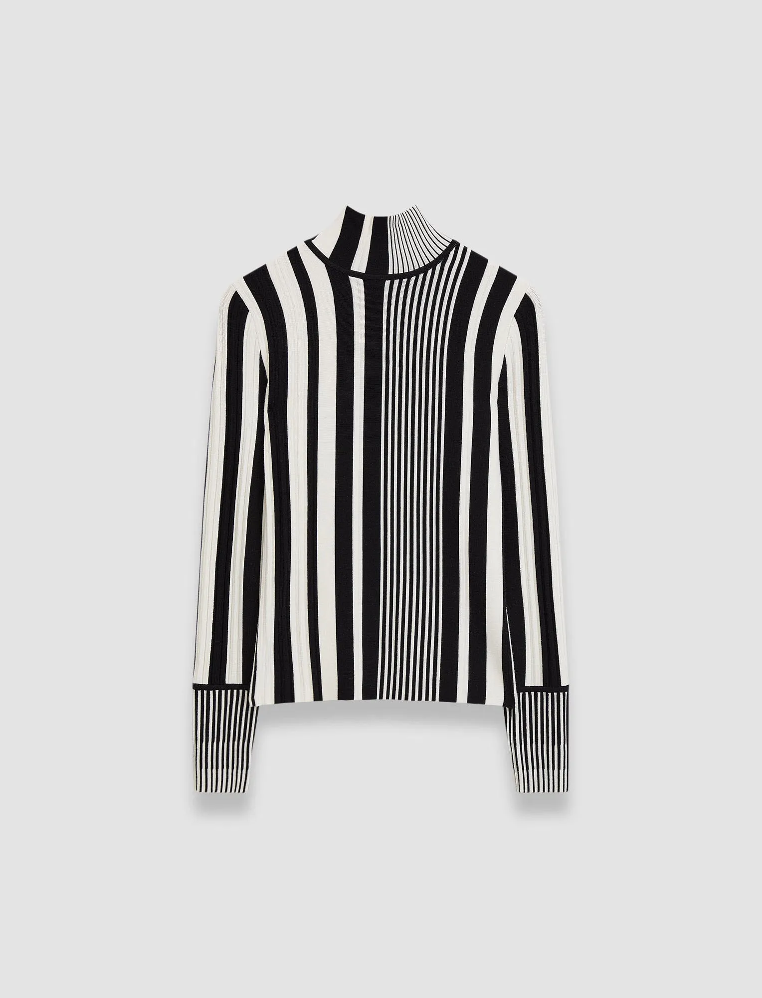 Mid layer Stripes and Pleats High Neck Jumper