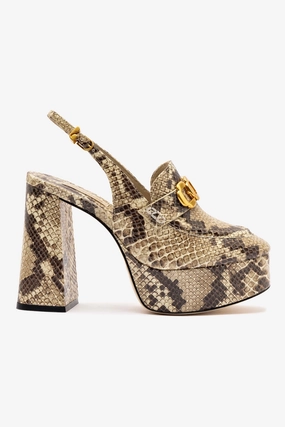 Play Hard Show Stage Harrington Loafer Hi In Neutral Snake Stamped Leather