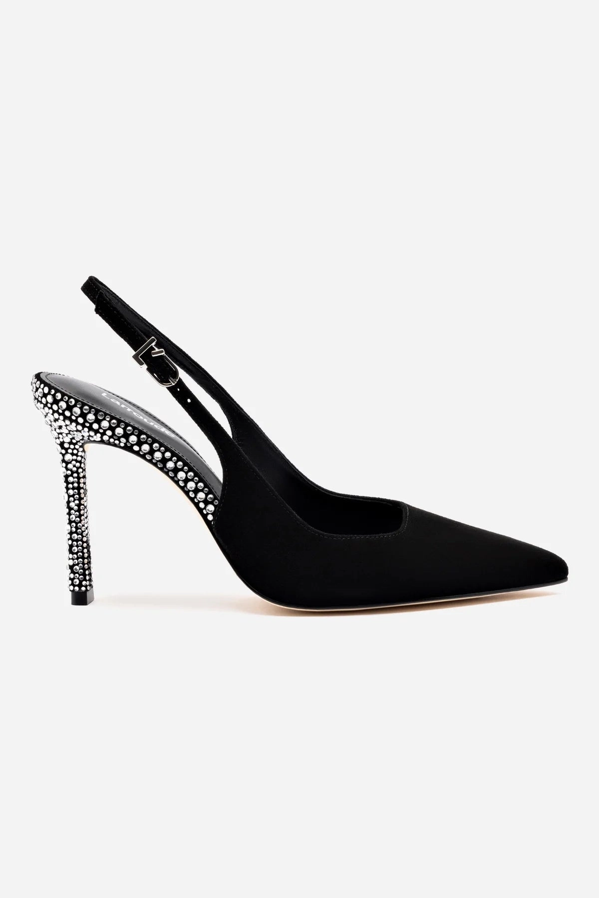 Sky Light Kaitlan Crystal Pump In Black Suede