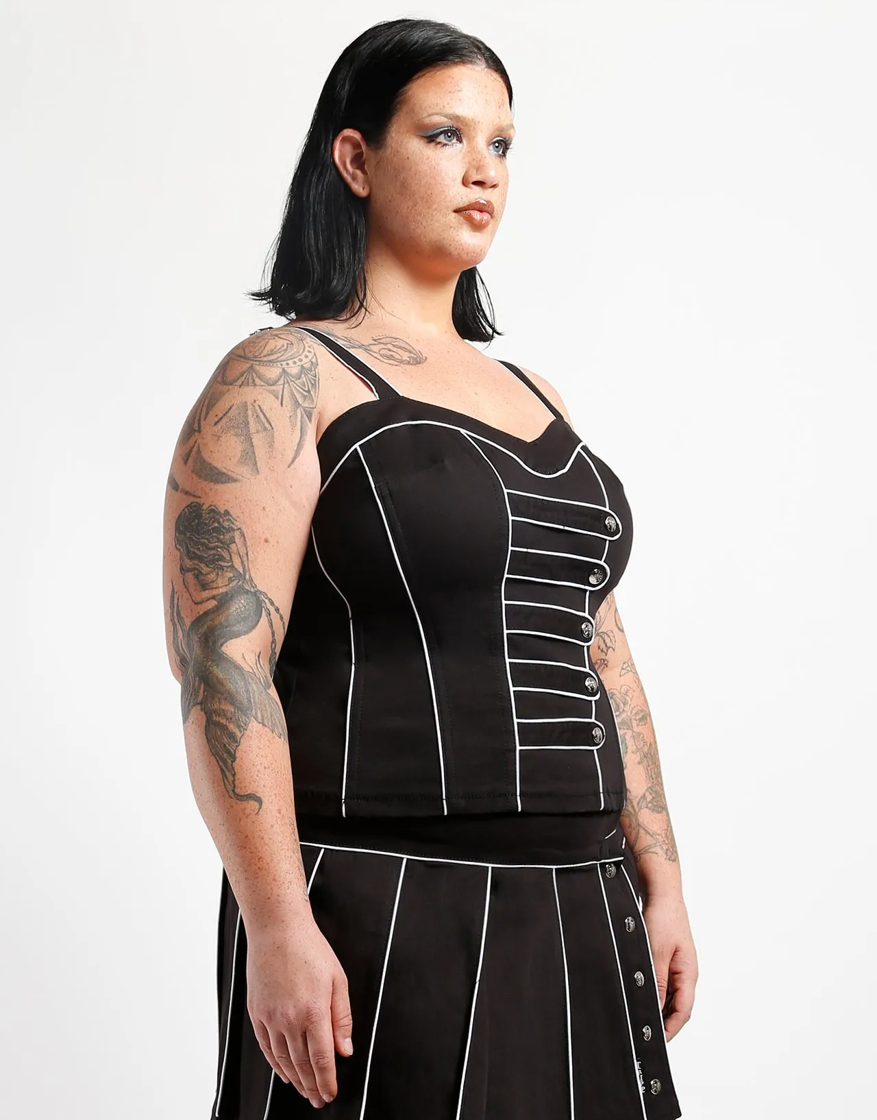 CURVE BAND CORSET WHITE Durable Stitching Durable Reinforced Elbow Patches