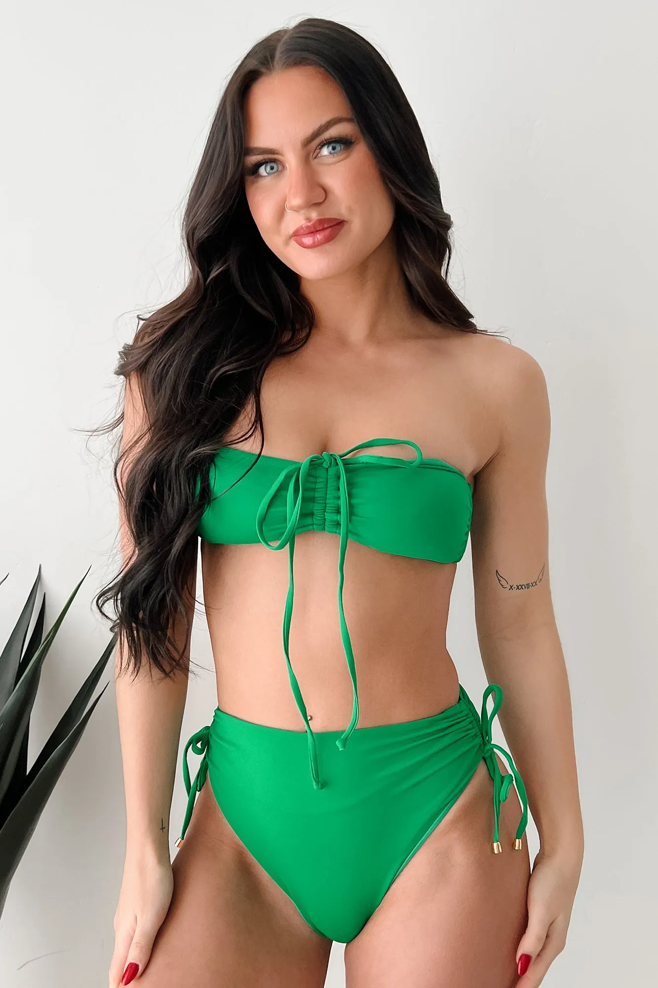 Splashing Around Bandeau Two Piece Bikini Set (Emerald Green) Adventure Ready Jet Set Style