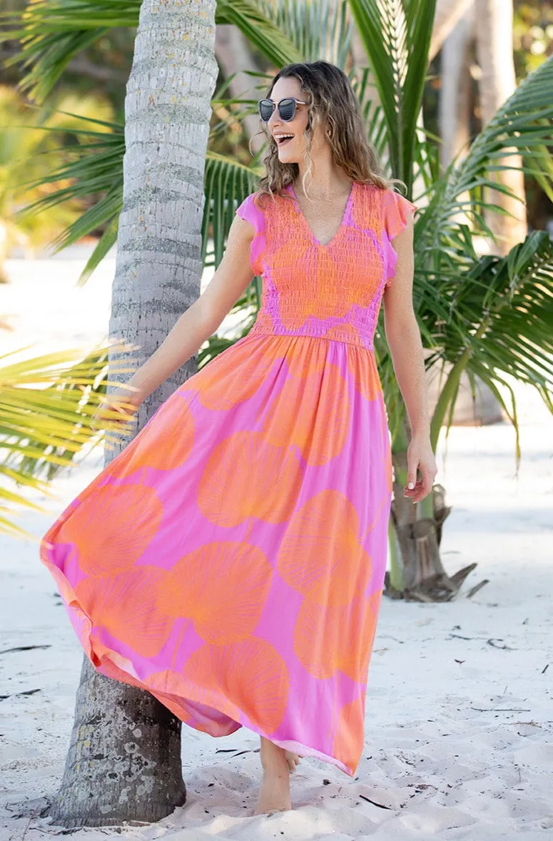 Malibu Dress / Magenta Fan Coral Body Confidence