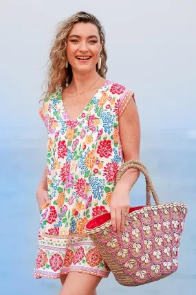 Kokomo Dress / Multi Floral Feminine off-the-shoulder gown Transitional-Wear