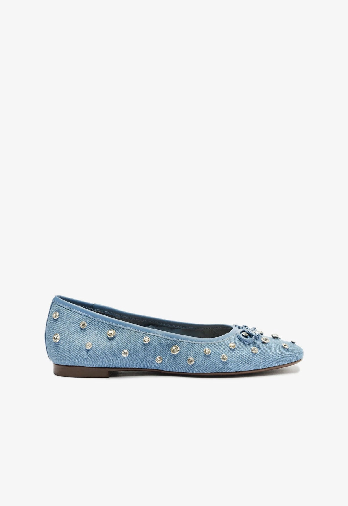 Arissa Shine Denim Flat Shock absorption