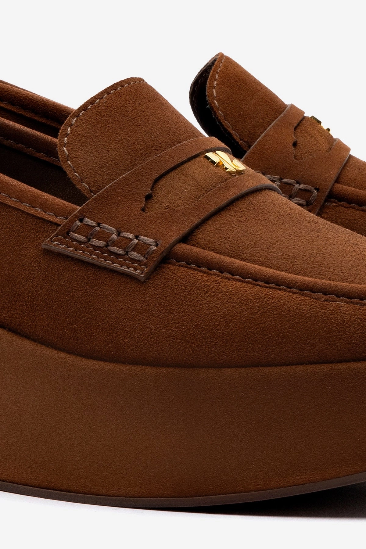 Suki Flatform Loafer In Burnt Umber Suede Non Slip Office Workers