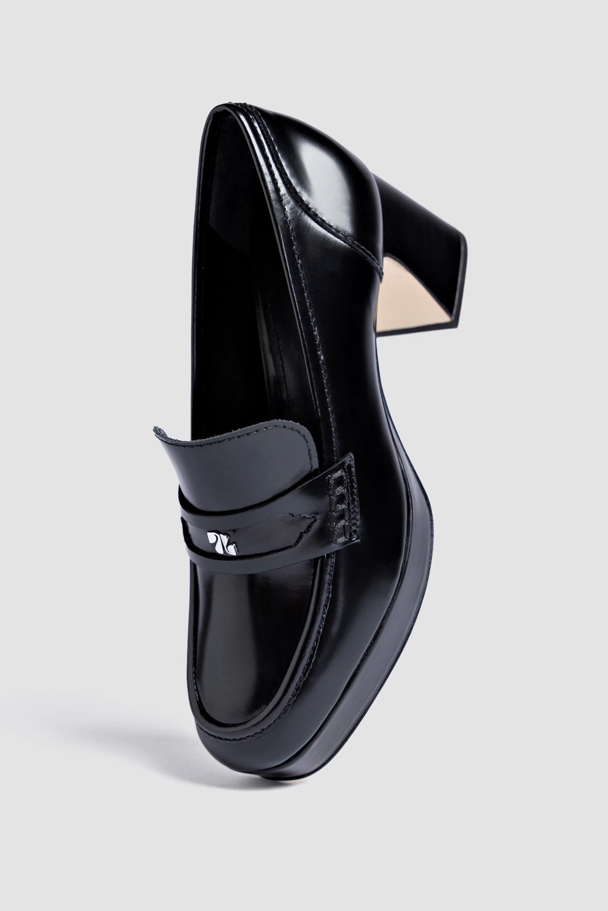 Wind Block Wide fit Suki Platform In Black Box Leather