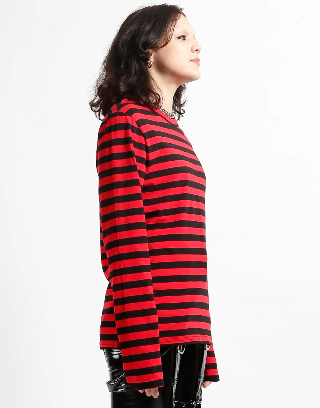 SKULL STRIPE KNIT TOP BLACK/RED Winter Wardrobe Hidden Ventilation Zones