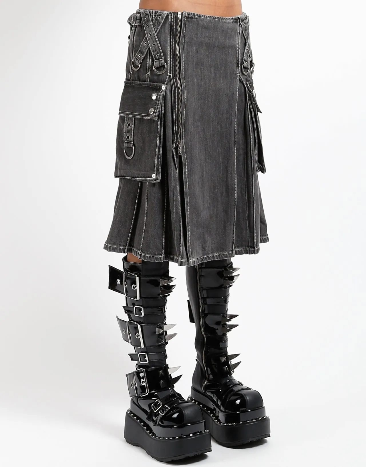 SecureZipperClosures SUPER KILT BLACK DENIM