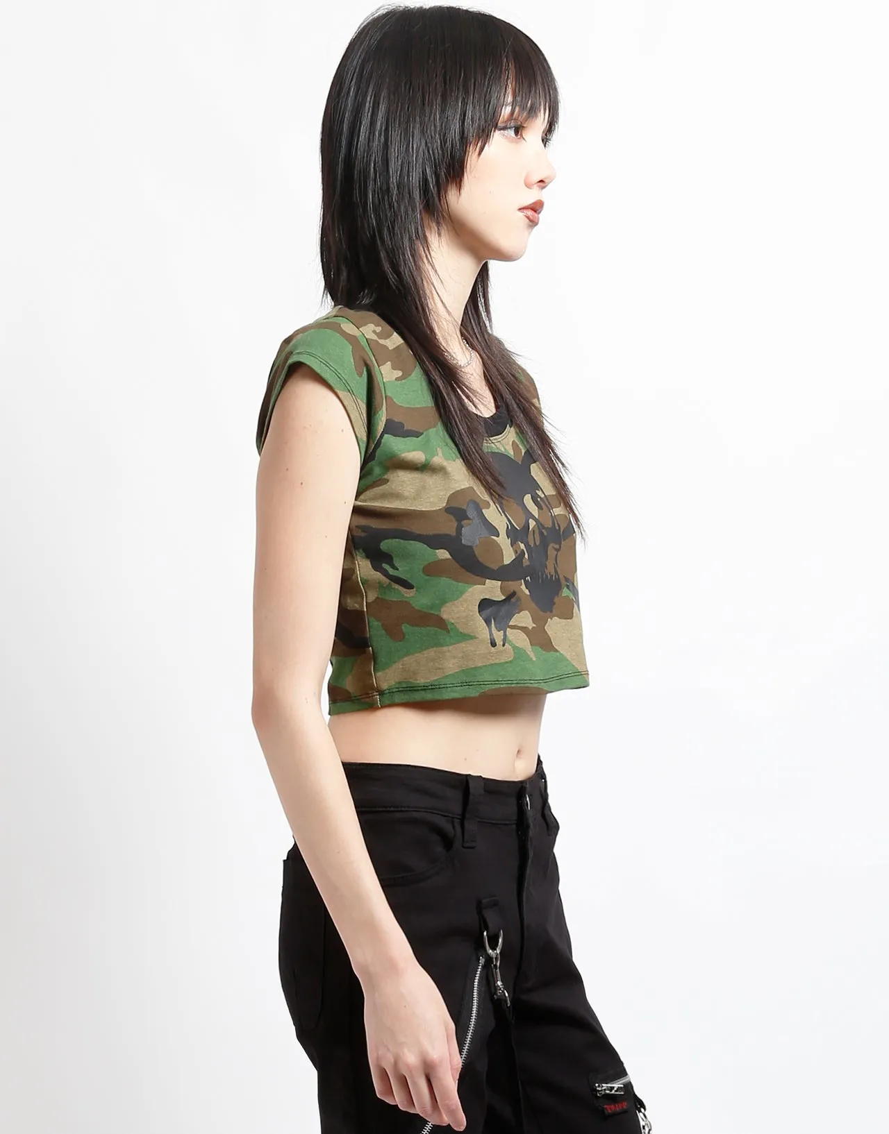 Cozy Blouse SUPER SKULL TEE CAMO