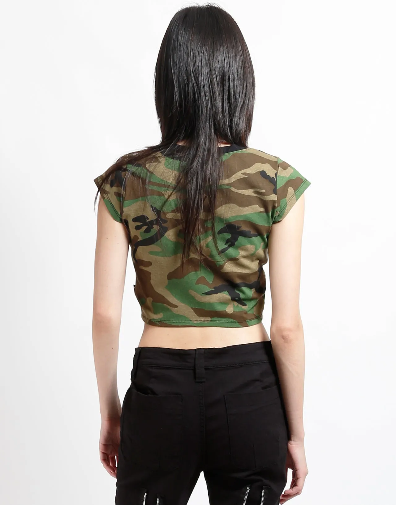 Wrinkle Resistant Treatment SUPER SKULL TEE CAMO