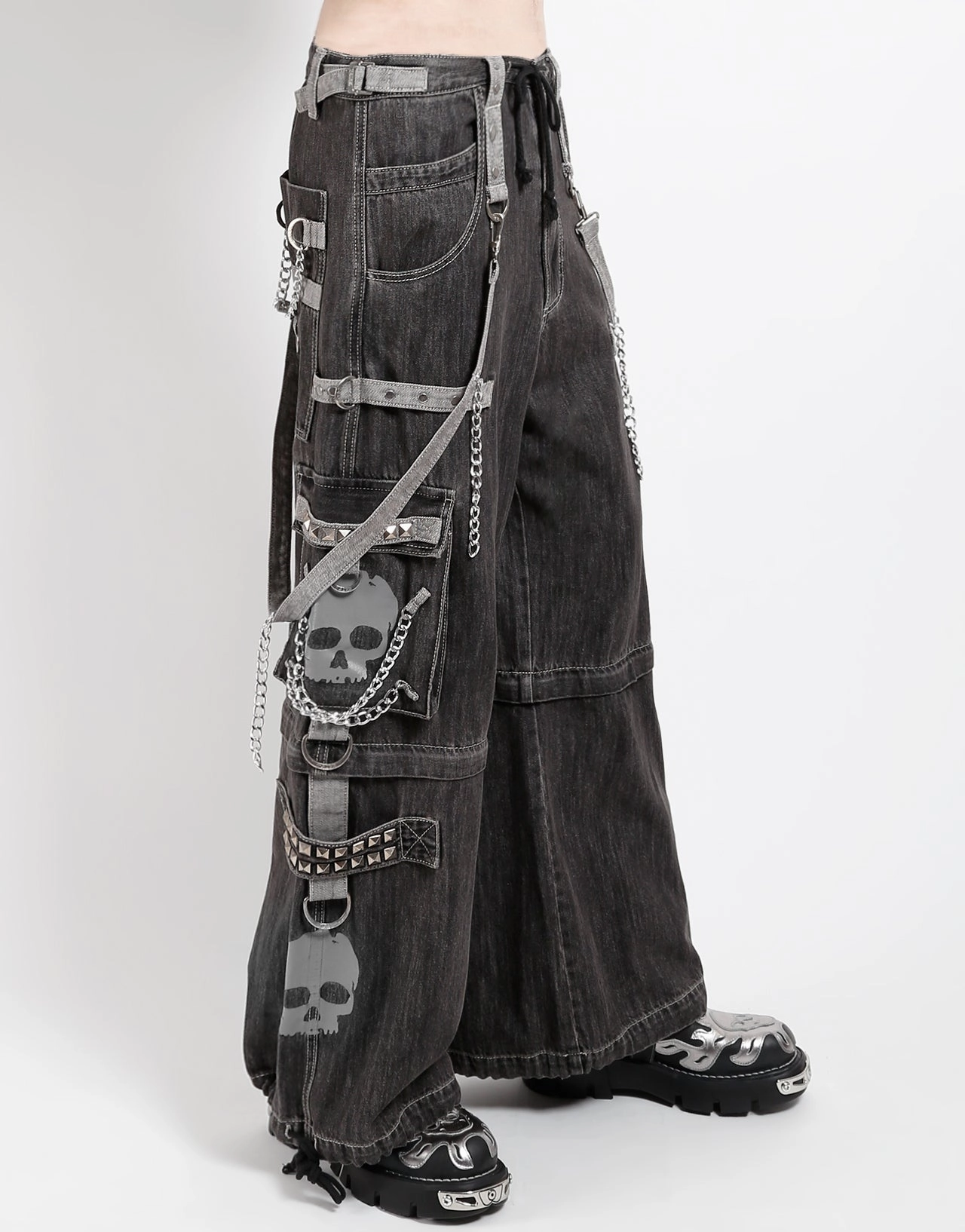 UV Protection SUPER SKULL DENIM PANT GREY SKULL