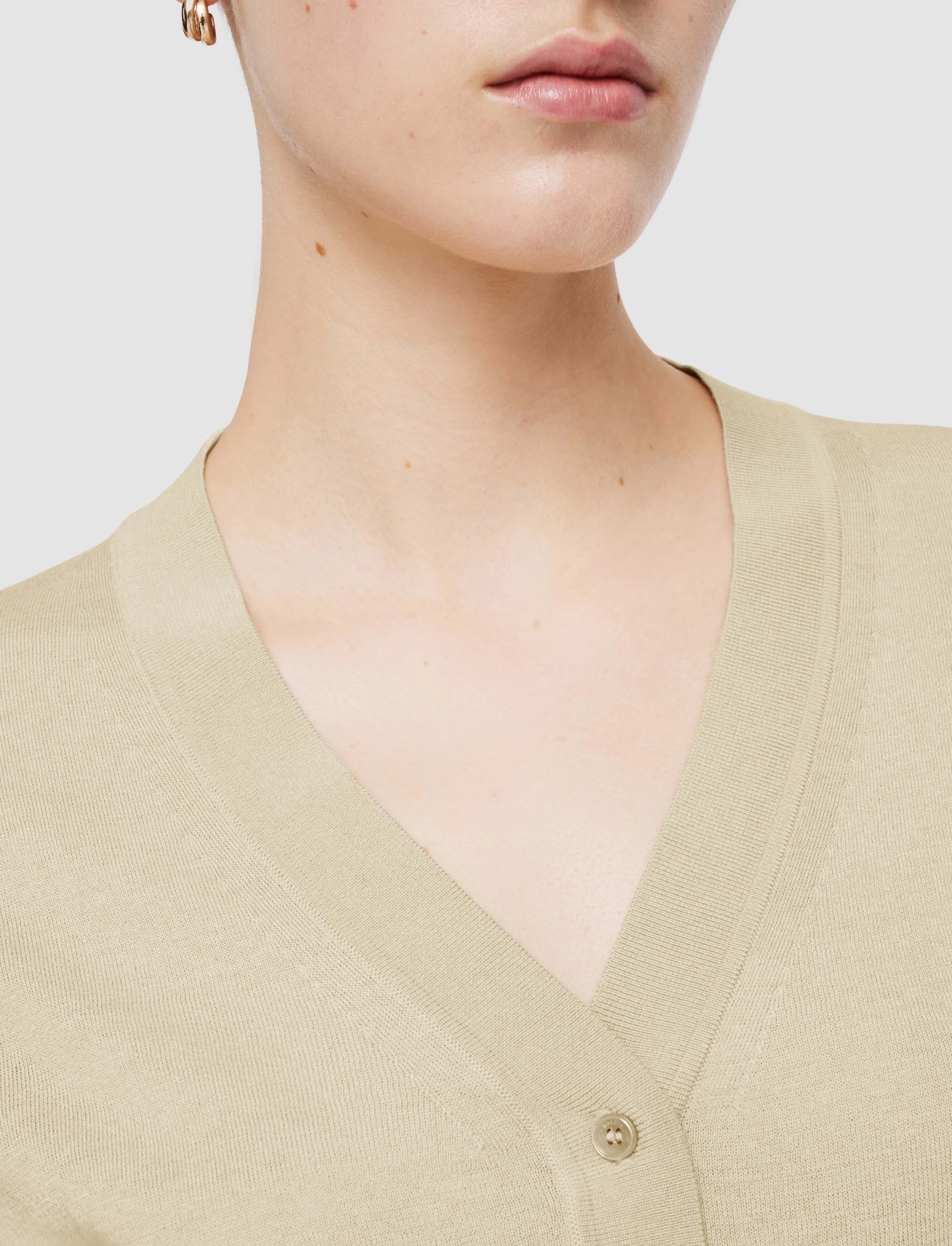 Touch Of Soft Double Layered Superfine Cotton Silk Cardigan