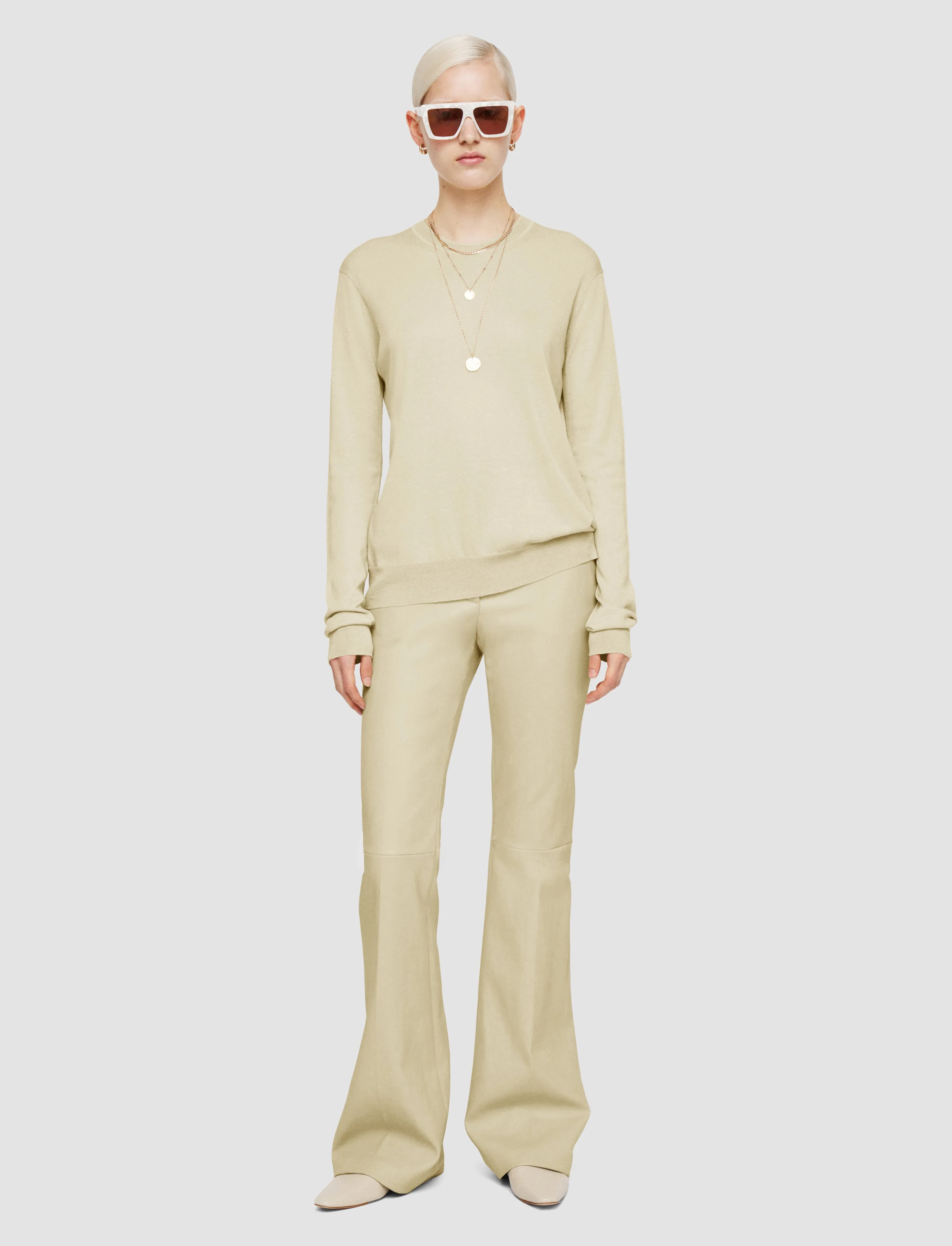 Superfine Cotton Silk Round Neck Jumper Cold Season Day Wear