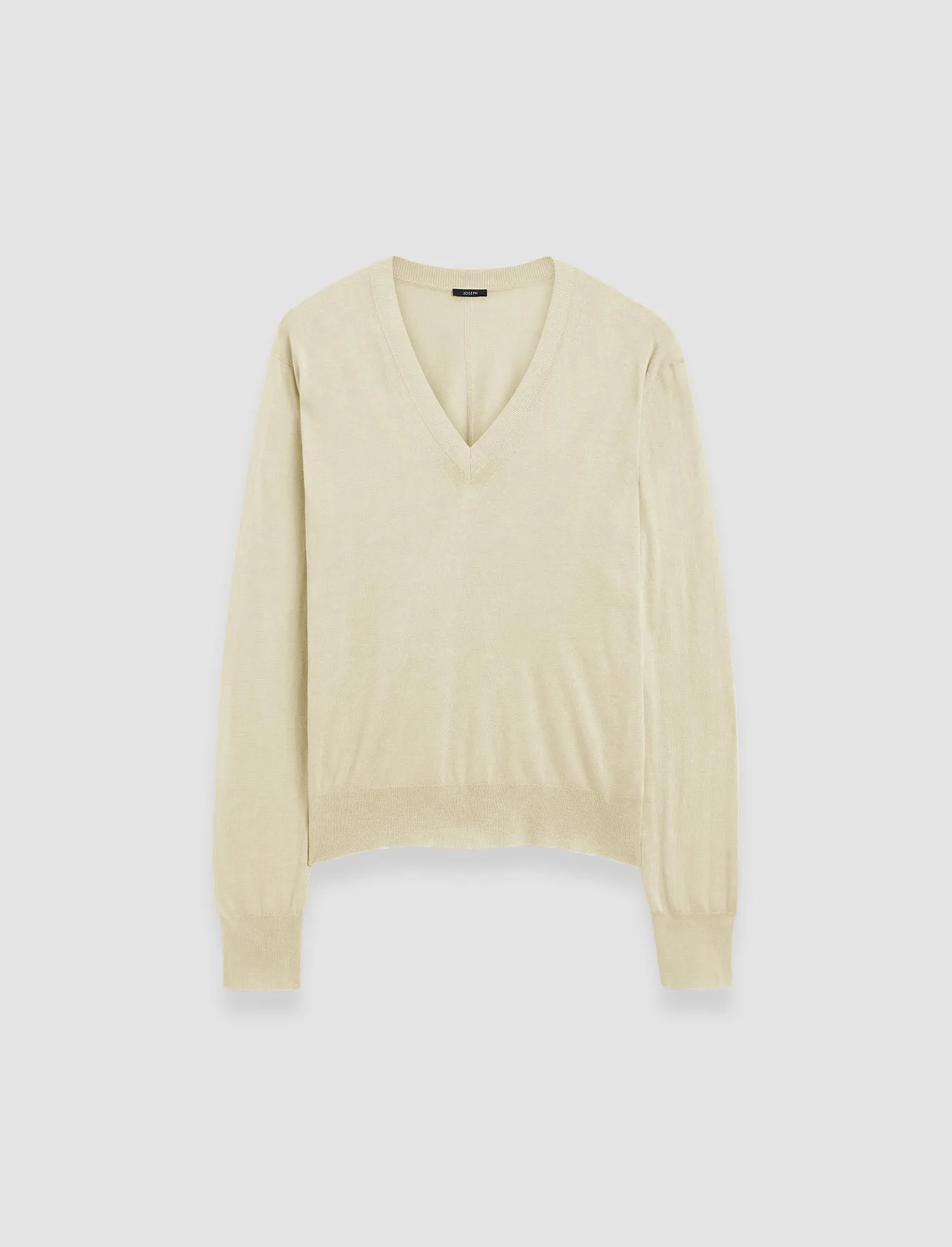 Superfine Cotton Silk V Neck Jumper Fresh Layer Neutral palette