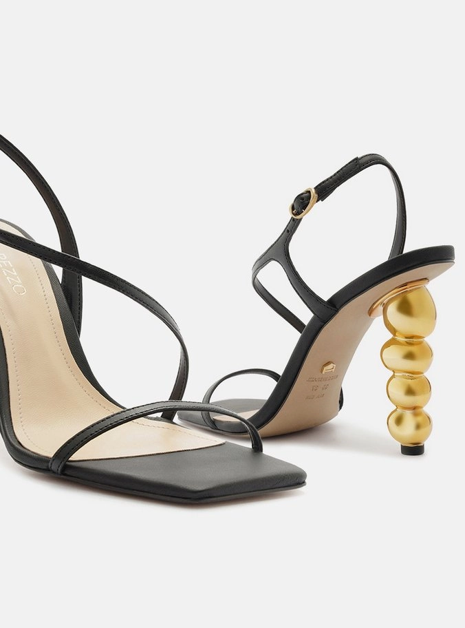 Blake Leather Geometric Sandal hook and loop closure Play Mode