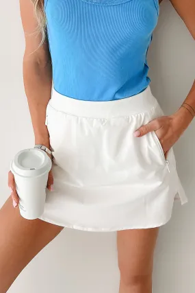Surpassing Boundaries Fleece Lined Active Skirt (Ivory) Airy Feel Flexible Fit
