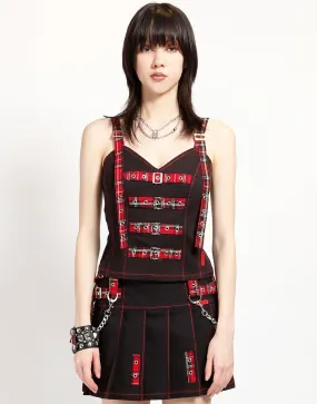 Temperature Regulating Textile SWEET CHAIN CORSET RED PLAID