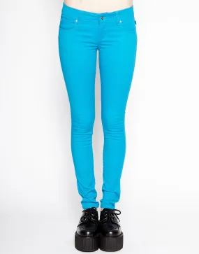 T-BACK JEAN TURQUOISE Cuffed hem LightweightWeave