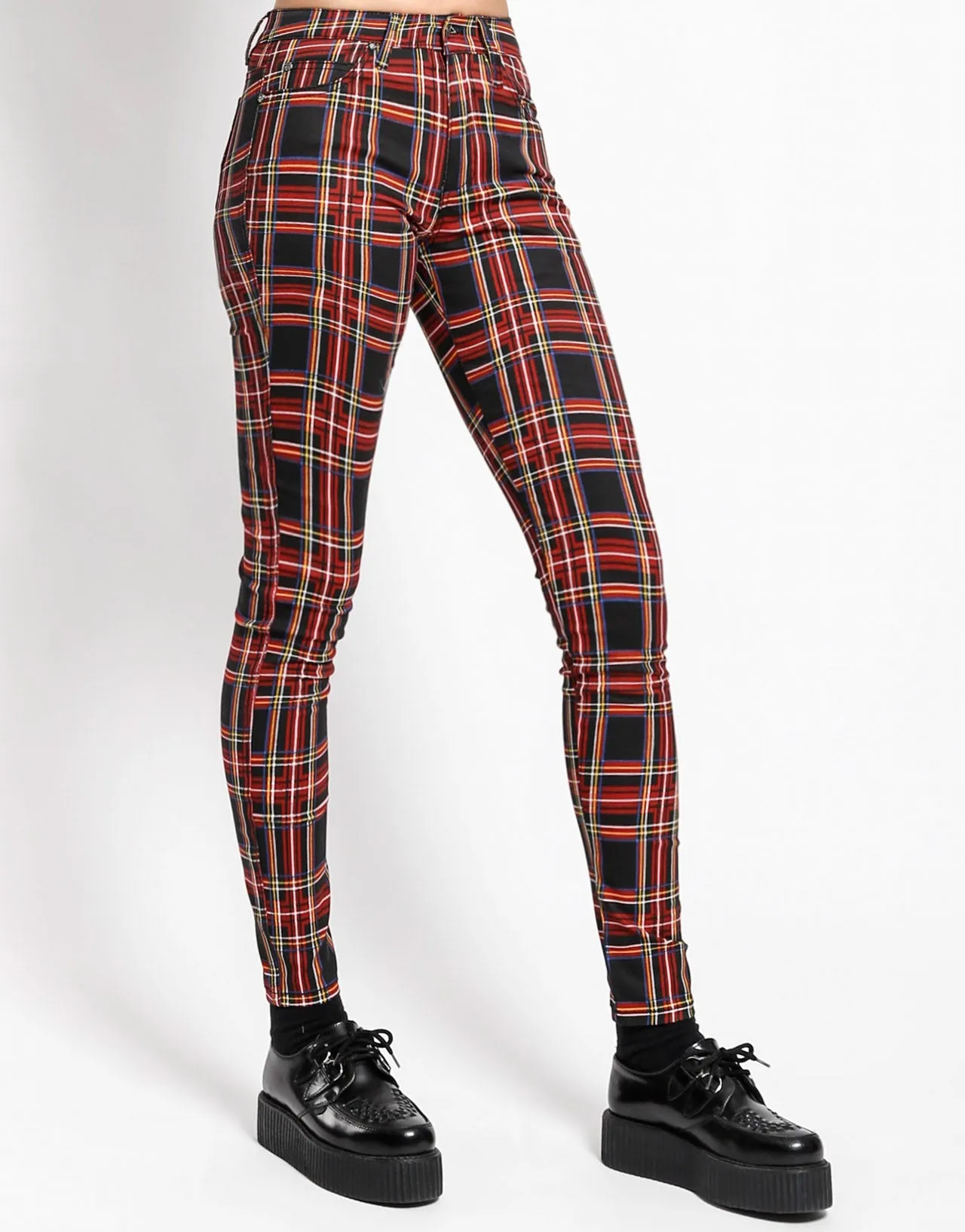 HIGH WAIST T-BACK JEAN BLACK PLAID Urban Edge
