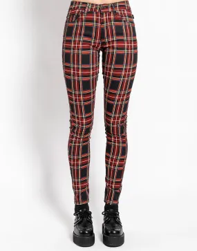 HIGH WAIST T-BACK JEAN BLACK PLAID WaterRepellent