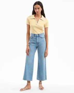 Taylor Scalloped Cropped Wide Leg Jean Nova Stretch Road Trip Brunch Outfit Active Outfit