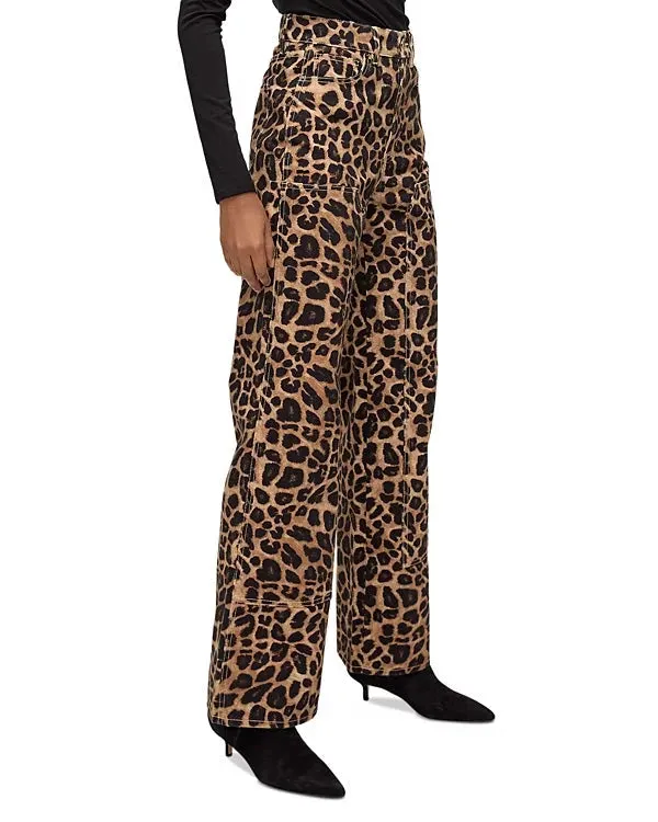 All Season Fit Taylor Wide Leg Jean Washed Leopard